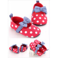 2017 newest in stock baby girl shoes mini bow dot cancas cheap shoes